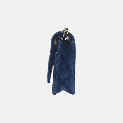 Chanel WOC Blue Denim Quilted Shoulder Bag