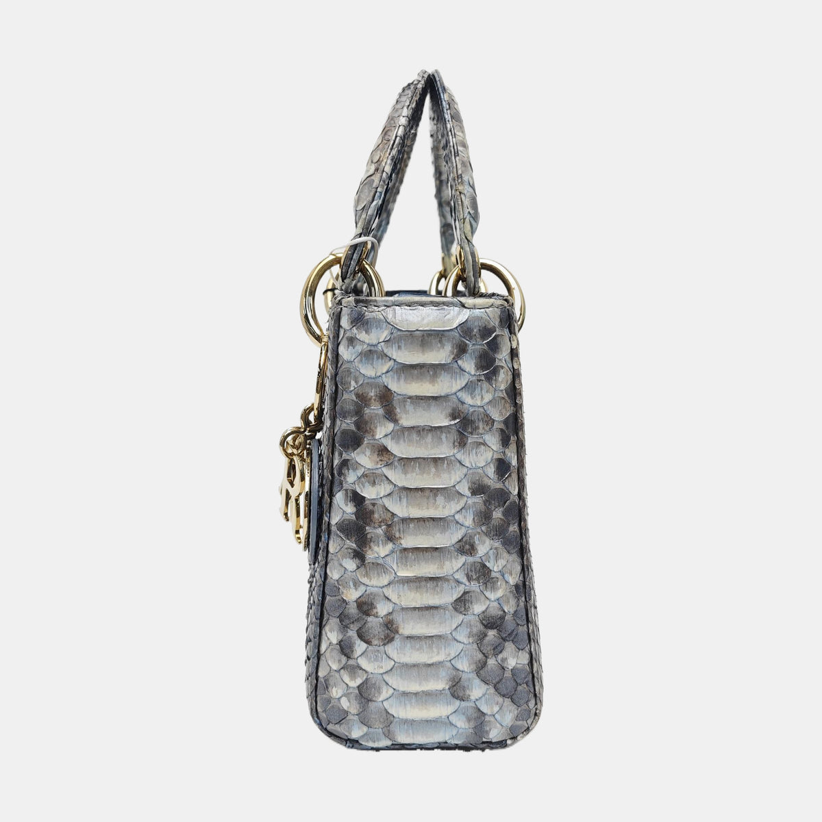 Lady Dior light blue snakeskin shoulder bag mini