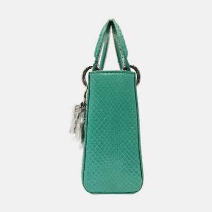 DIOR Lady Dior Green Snakeskin Inlay Shoulder Bag Mini