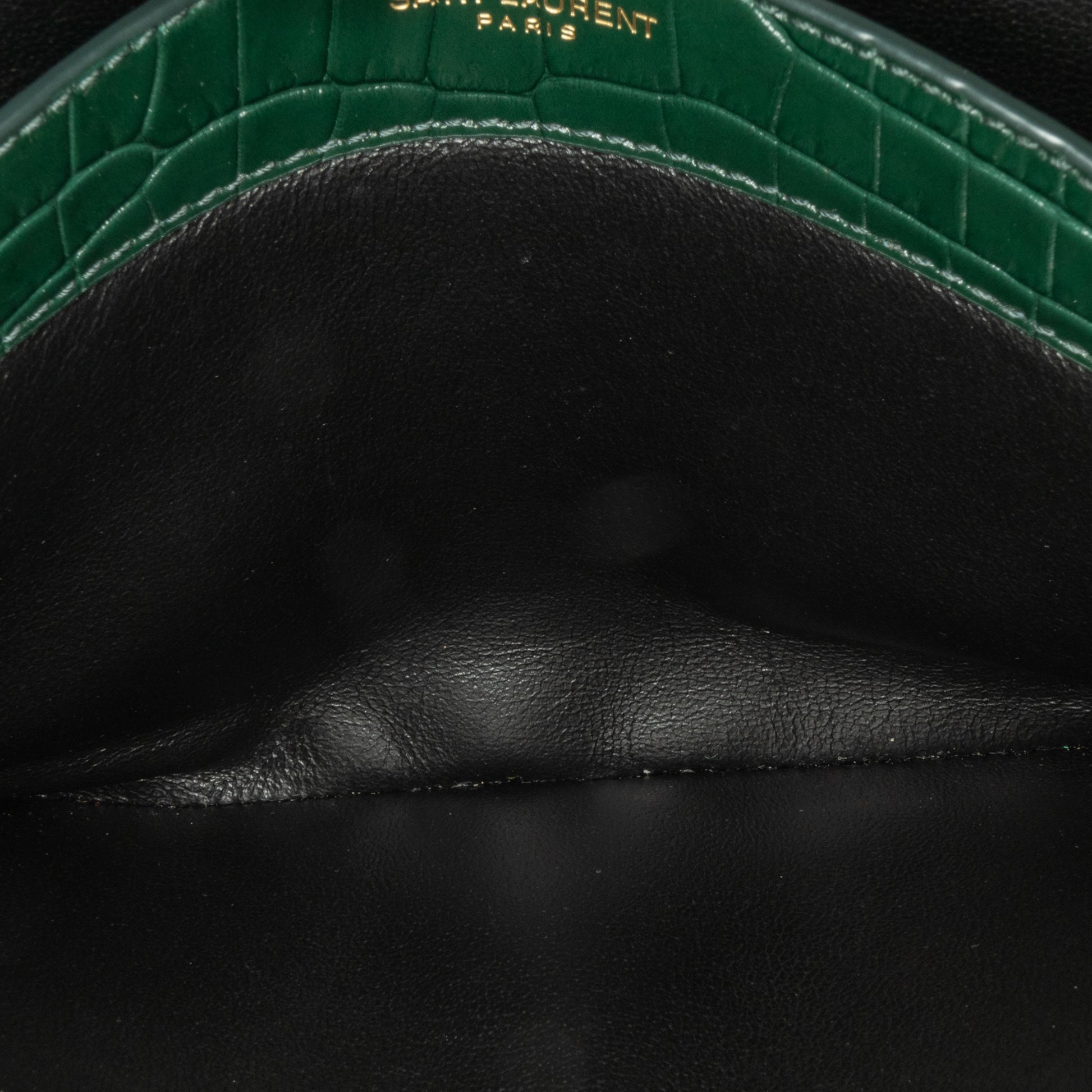 Croc Embossed Cassandra Clasp Bag Green -  Re-Luxury