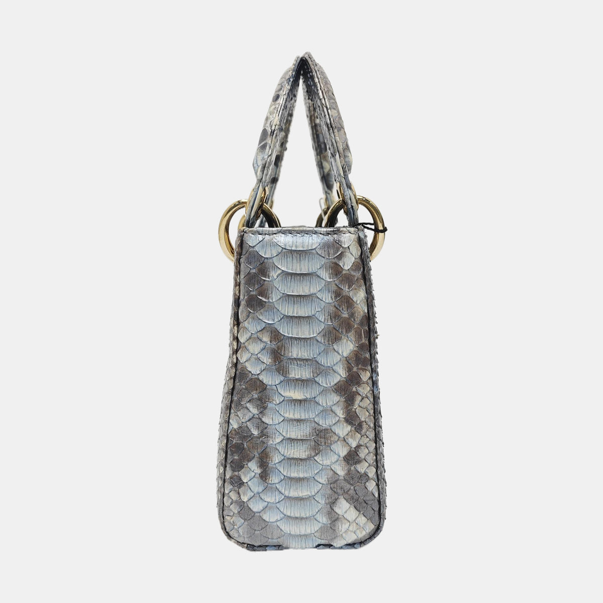Lady Dior light blue snakeskin shoulder bag mini