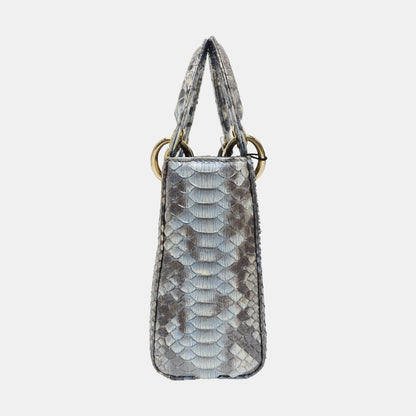 Lady Dior light blue snakeskin shoulder bag mini