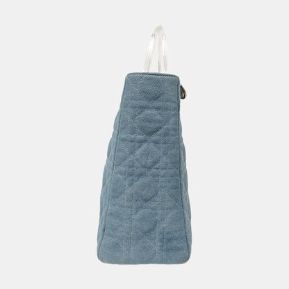 DIOR Diorissimo blue canvas Cannage shoulder bag