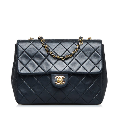 Square CC Quilted Lambskin Flap Black -  Re-Luxury