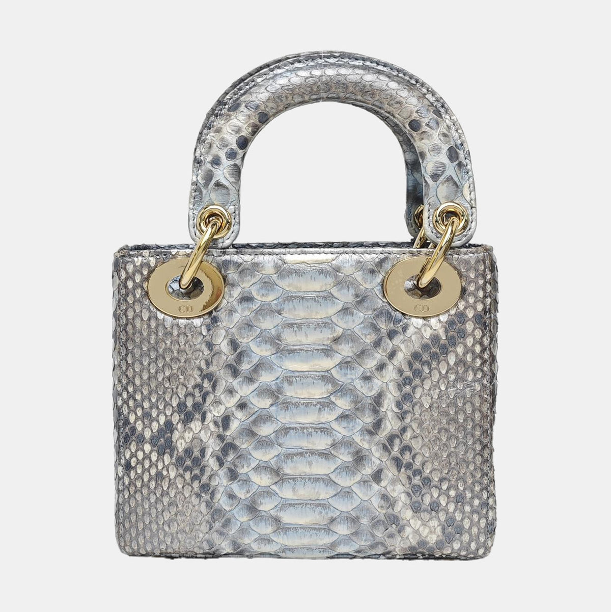 Lady Dior light blue snakeskin shoulder bag mini