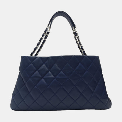 Chanel Blue cowhide diamond quilted shoulder bag