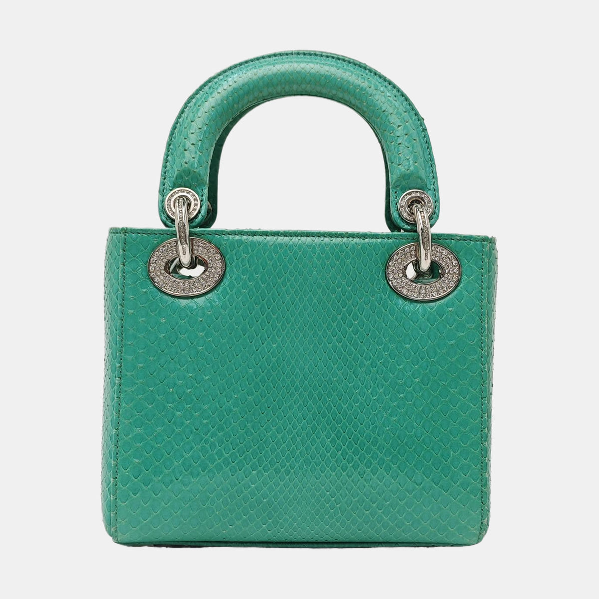 DIOR Lady Dior Green Snakeskin Inlay Shoulder Bag Mini