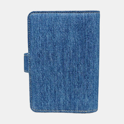 Chanel Blue denim quilted wallet