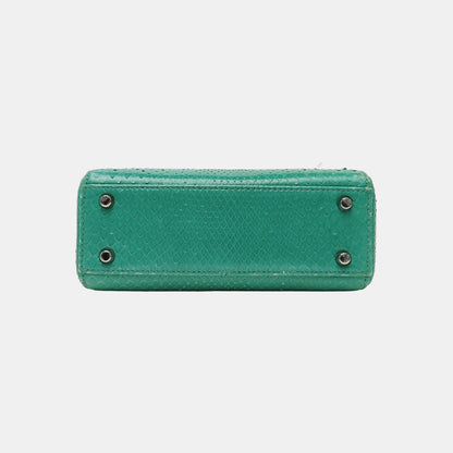 DIOR Lady Dior Green Snakeskin Inlay Shoulder Bag Mini