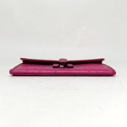 Hermès Jige Elan 21 Ostrich Leather Clutch