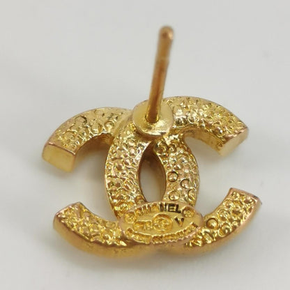 Chanel Gold-tone crystal CC logo earrings