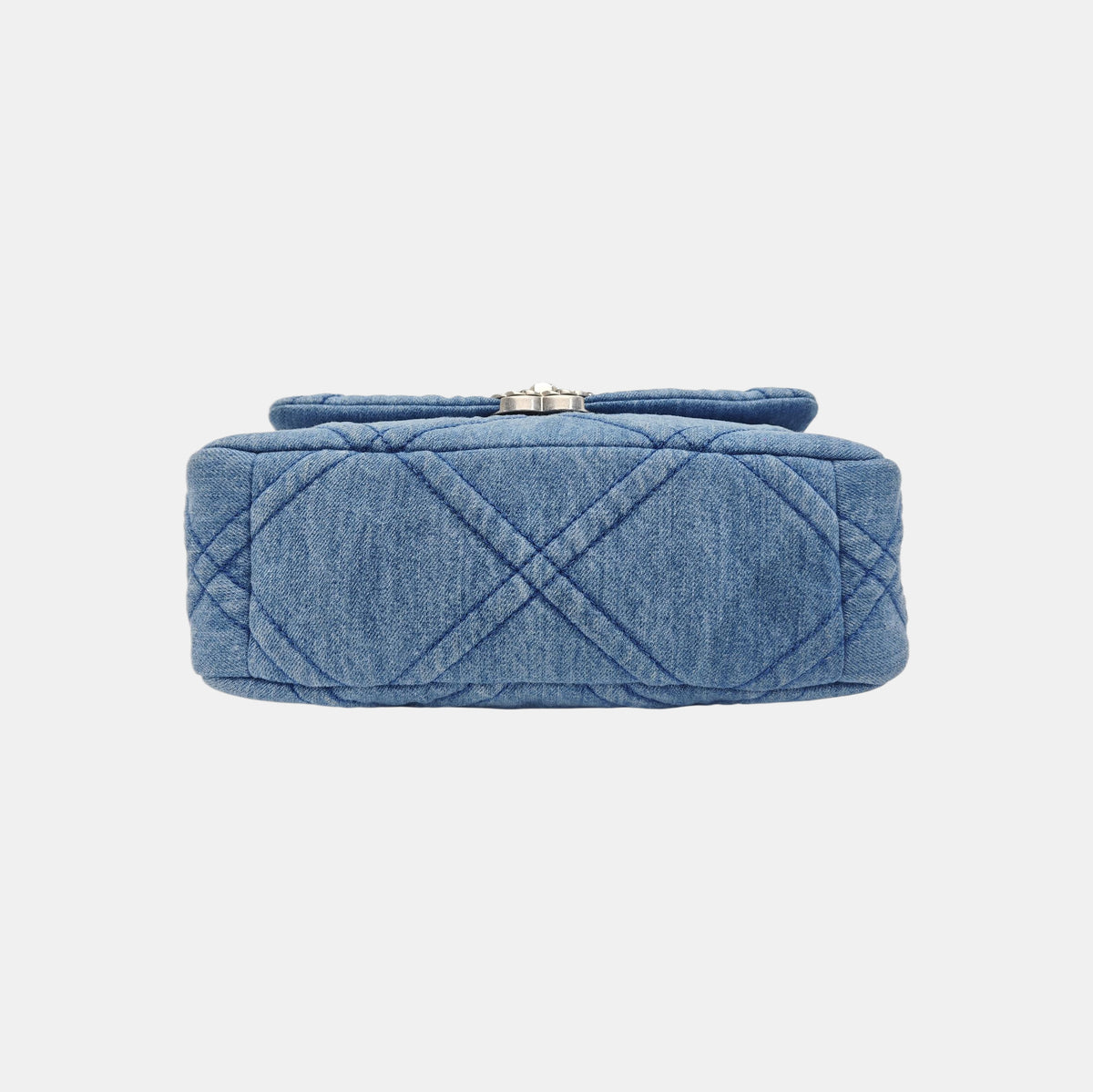 CHANEL 19 Small Blue Canvas Quilted Flap Bag