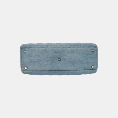 DIOR Diorissimo blue canvas Cannage shoulder bag