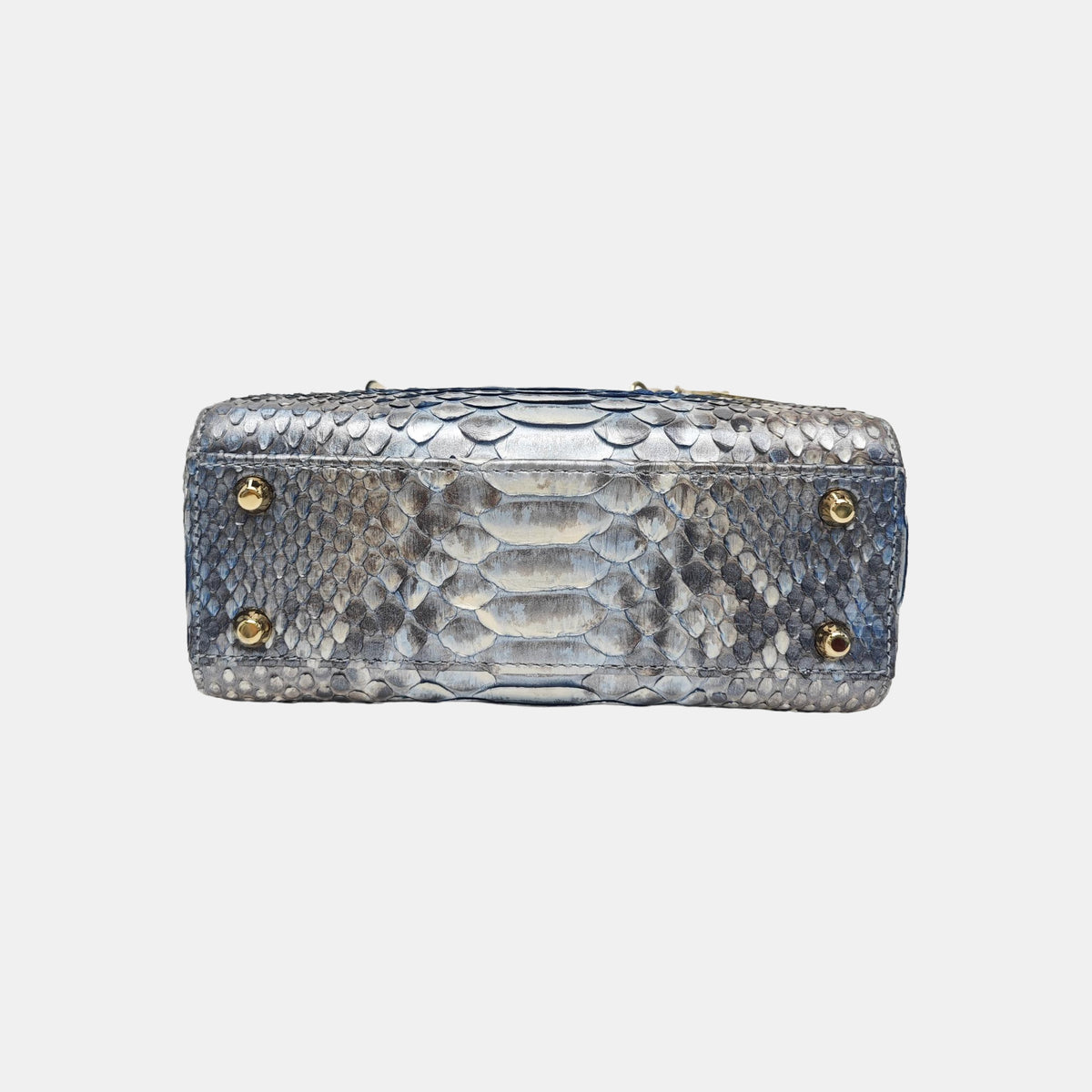 Lady Dior light blue snakeskin shoulder bag mini