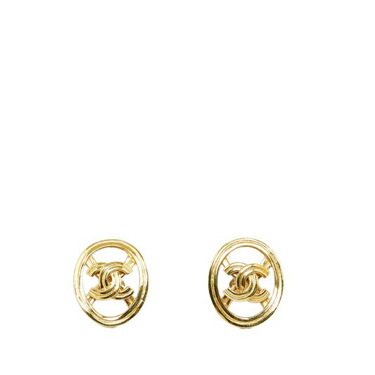 CC Clip-on Earrings Gold -  Re-Luxury