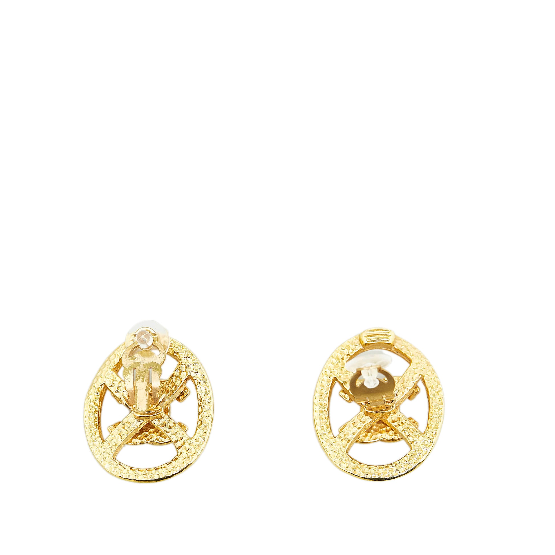 CC Clip-on Earrings Gold -  Re-Luxury