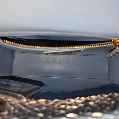 Lady Dior light blue snakeskin shoulder bag mini