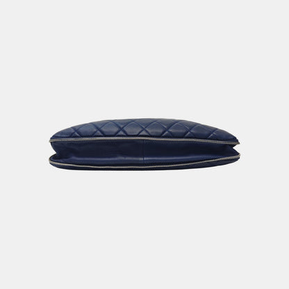 Chanel Blue cowhide diamond quilted shoulder bag