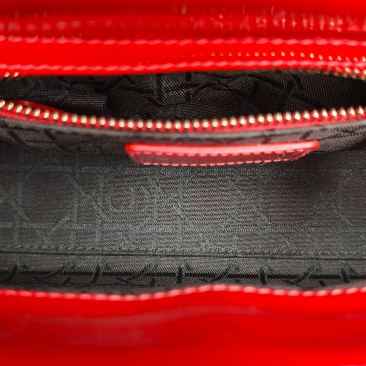 Lady Dior Three-compartment Bag Red Patent Leather