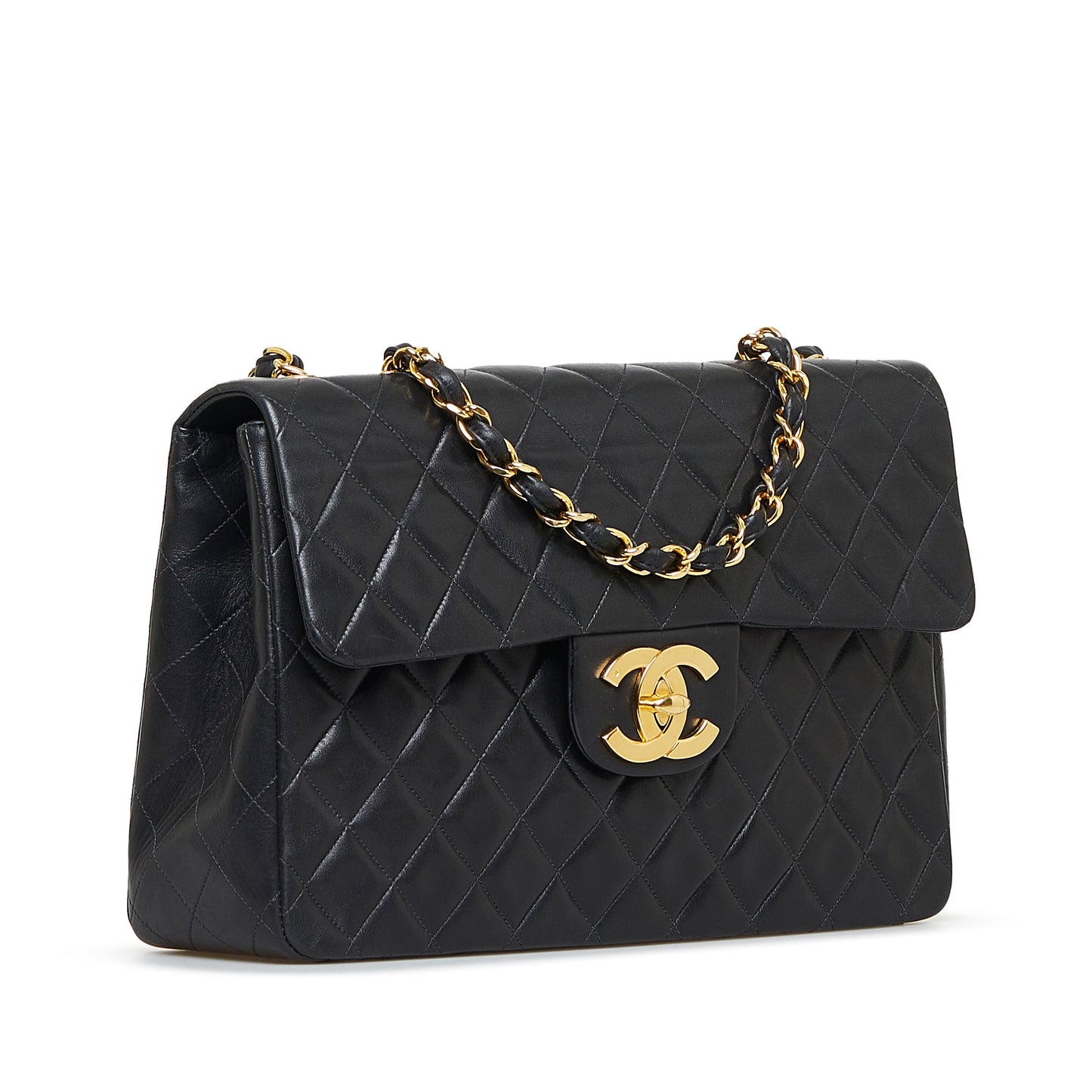 Maxi Classic Lambskin Single Flap Black -  Re-Luxury