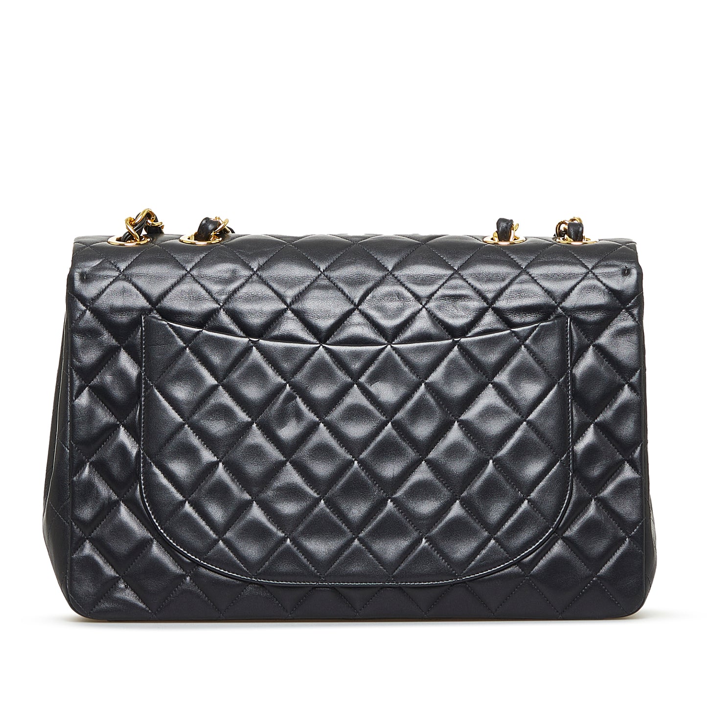 Maxi Classic Lambskin Single Flap Black -  Re-Luxury