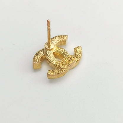 Chanel Gold-tone crystal CC logo earrings