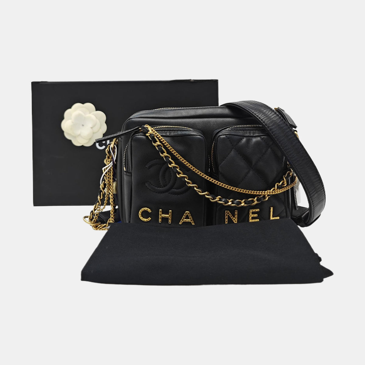 Chanel Small black quilted cowhide shoulder bag