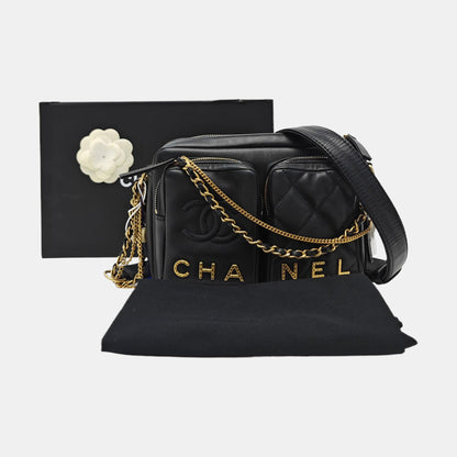 Chanel Small black quilted cowhide shoulder bag