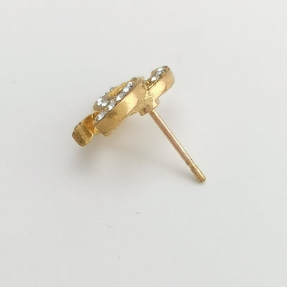 Chanel Gold-tone crystal CC logo earrings
