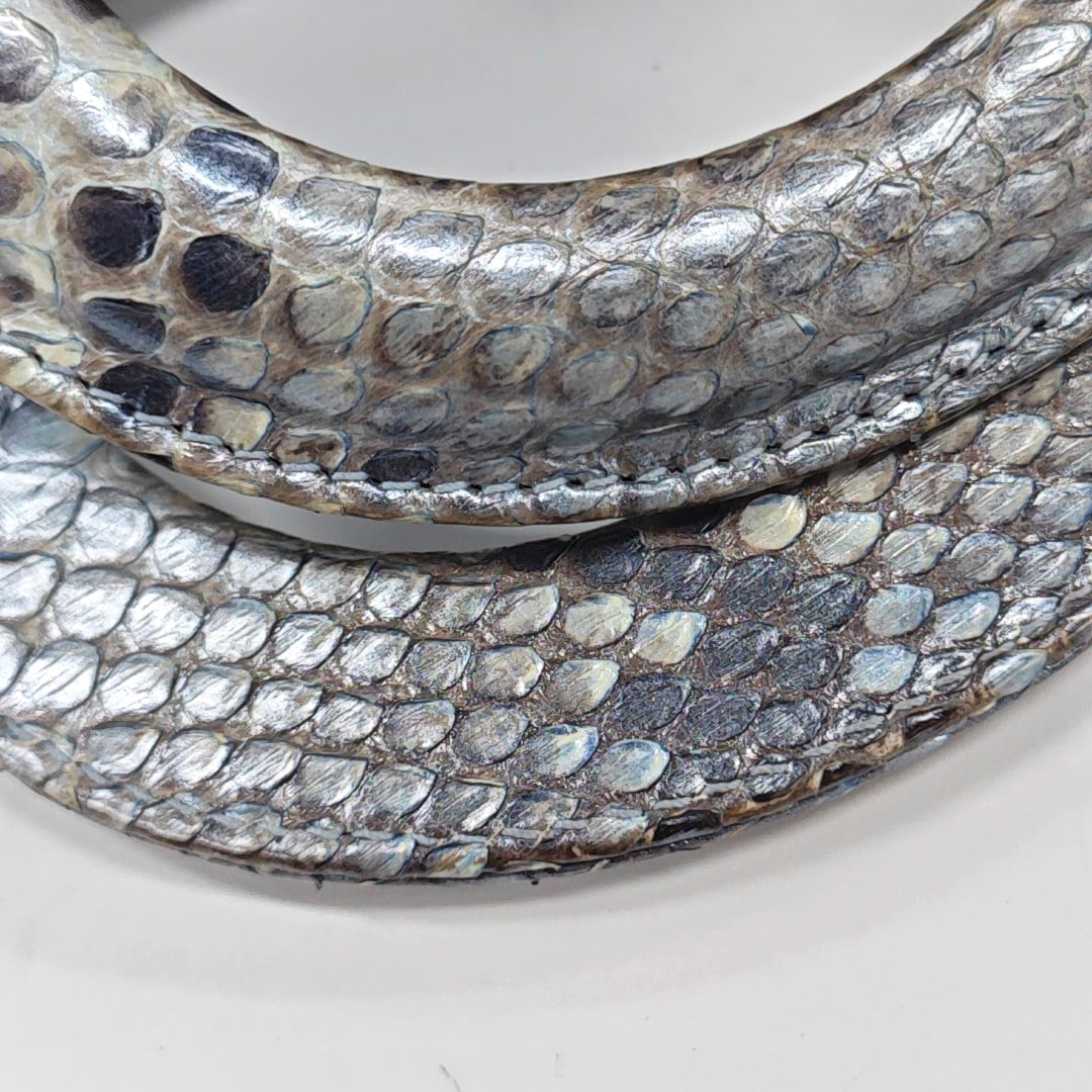 Lady Dior light blue snakeskin shoulder bag mini