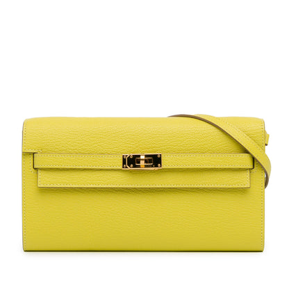 Chevre Kelly To Go Wallet Yellow -  Re-Luxury