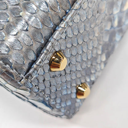 Lady Dior light blue snakeskin shoulder bag mini