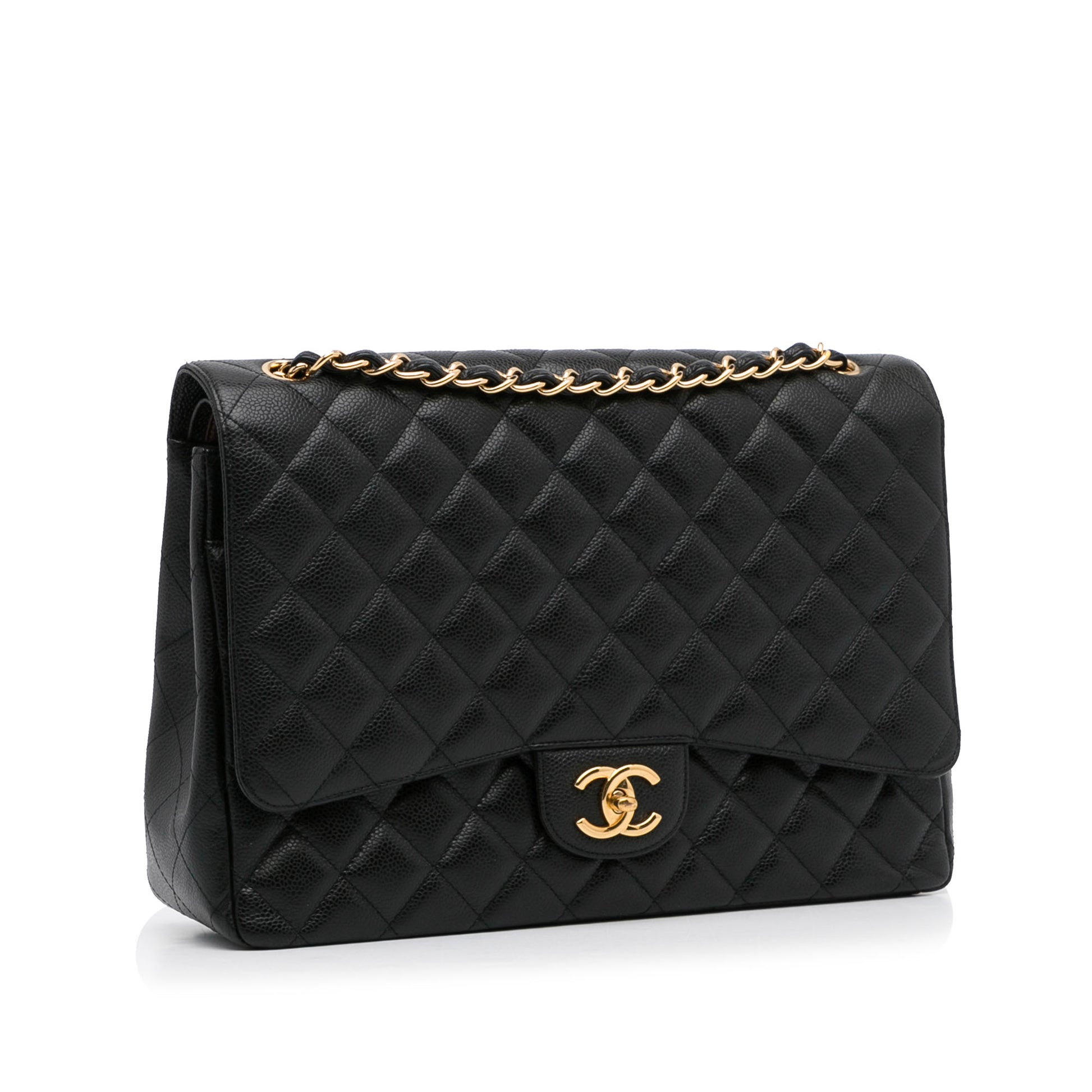 Maxi Classic Caviar Double Flap Black -  Re-Luxury