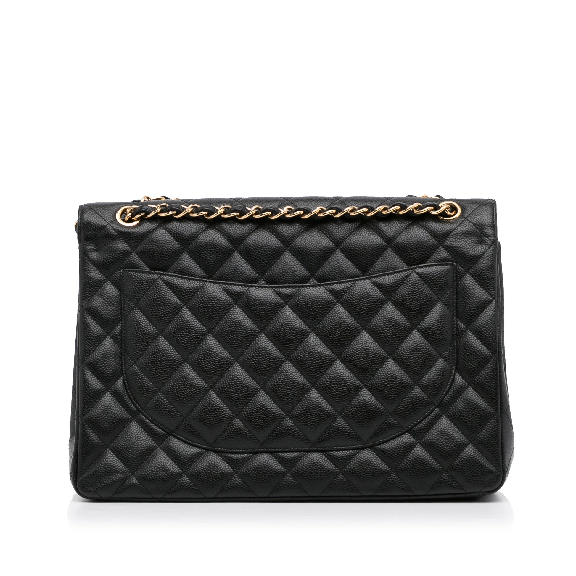 Maxi Classic Caviar Double Flap Black -  Re-Luxury