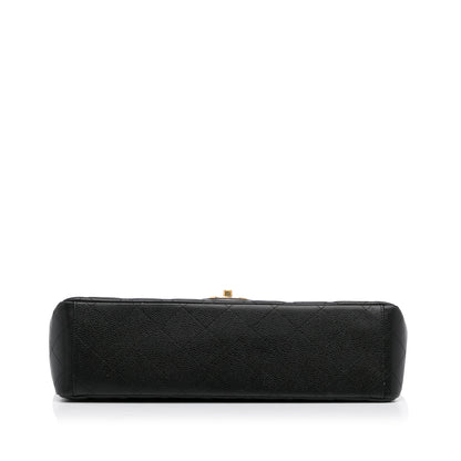 Maxi Classic Caviar Double Flap Black -  Re-Luxury