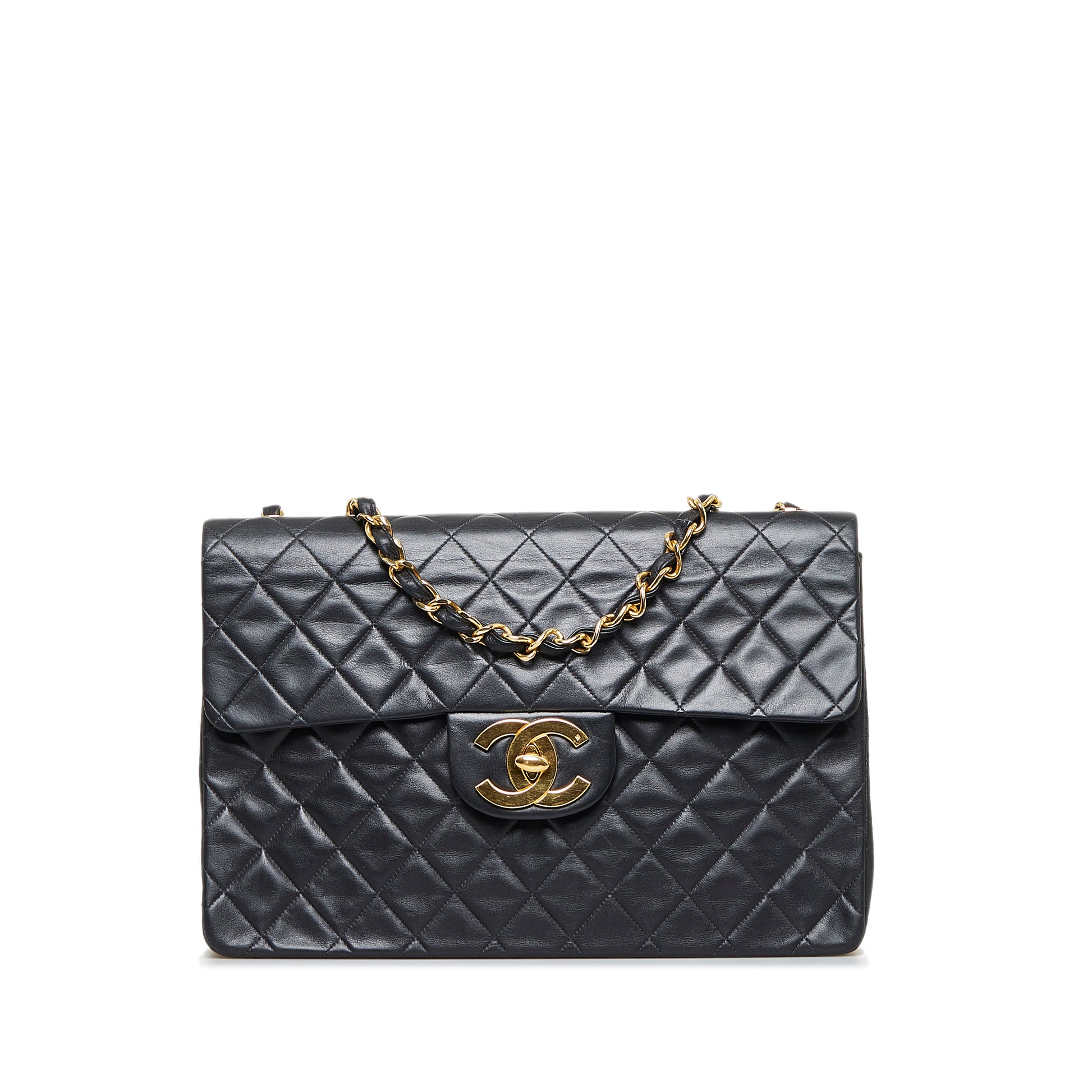 Maxi XL Classic Lambskin Single Flap Black -  Re-Luxury