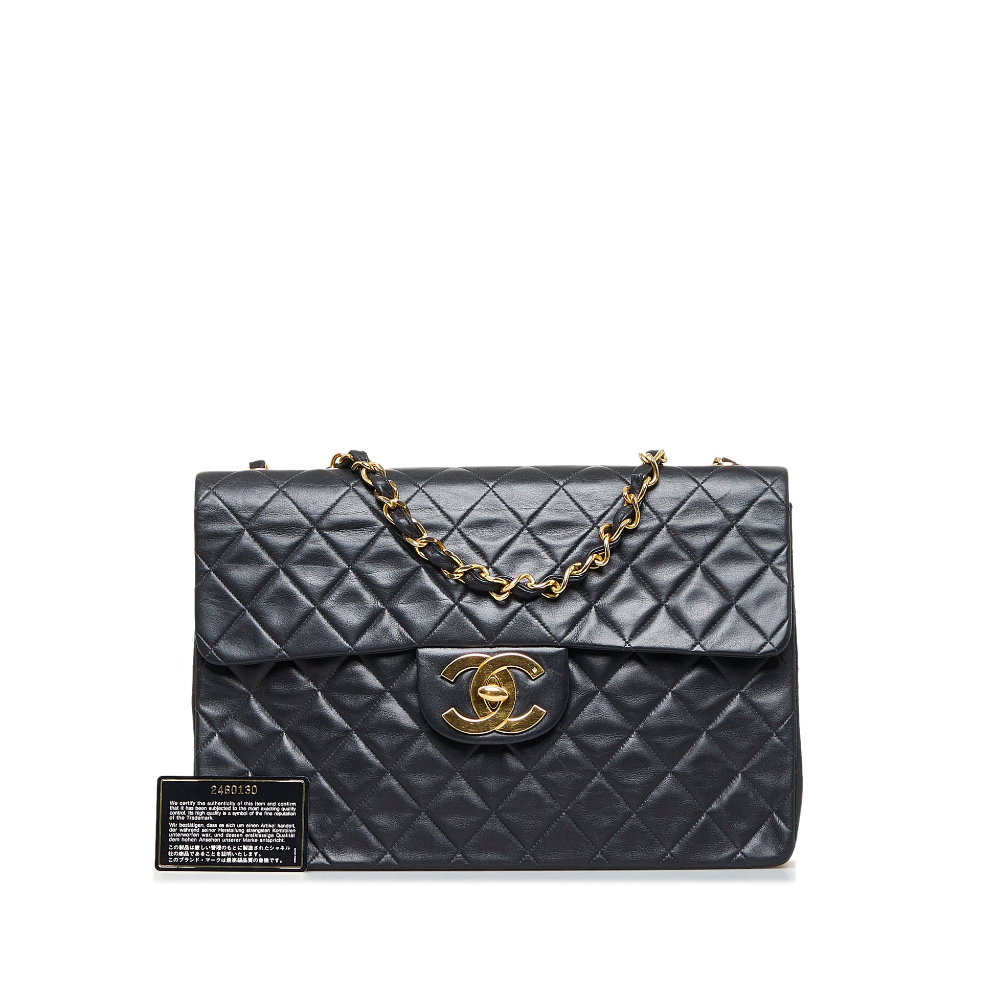 Maxi XL Classic Lambskin Single Flap Black -  Re-Luxury