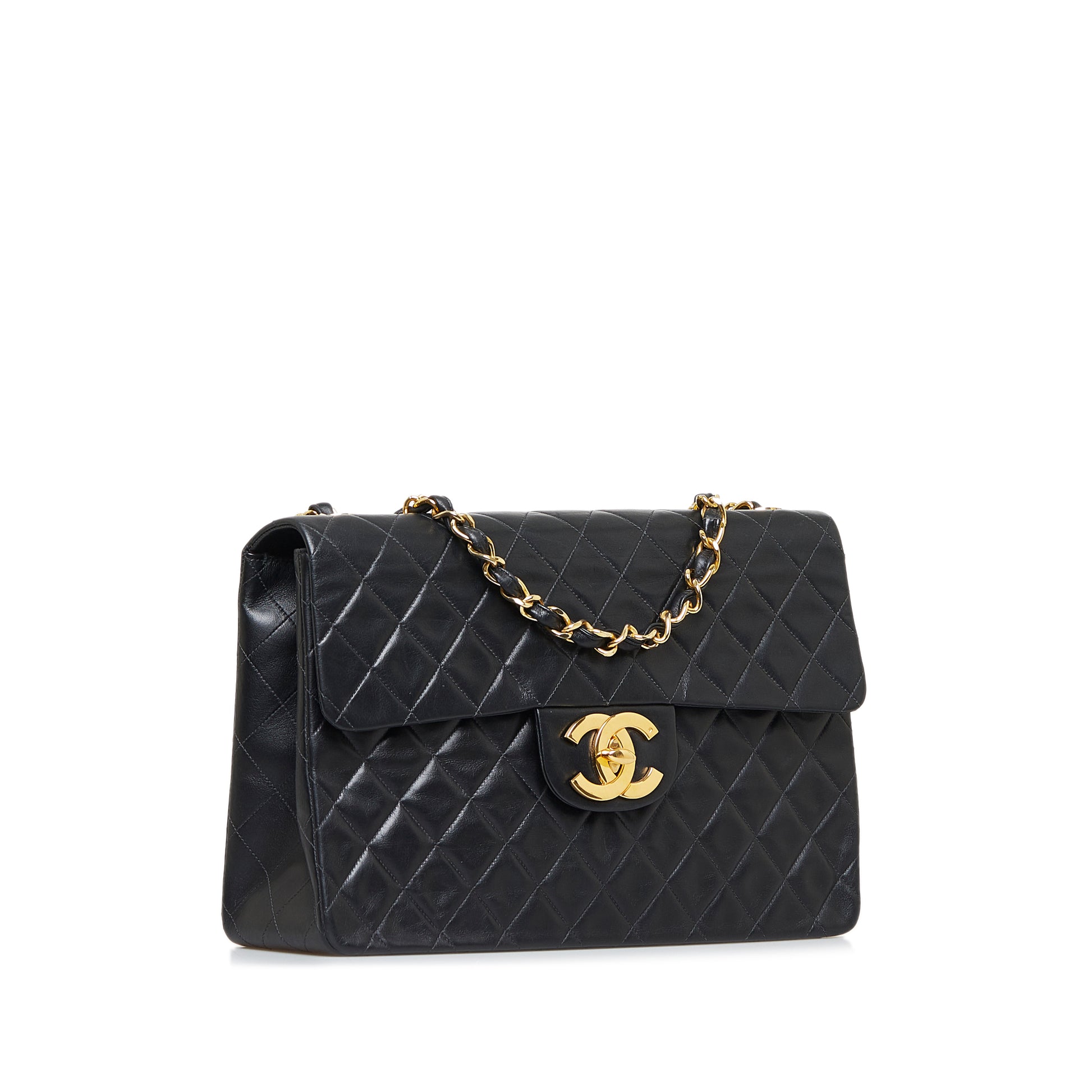 Maxi XL Classic Lambskin Single Flap Black -  Re-Luxury