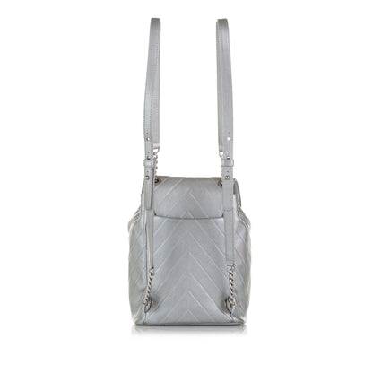 Mini Calfskin Coco Flap Backpack Silver -  Re-Luxury