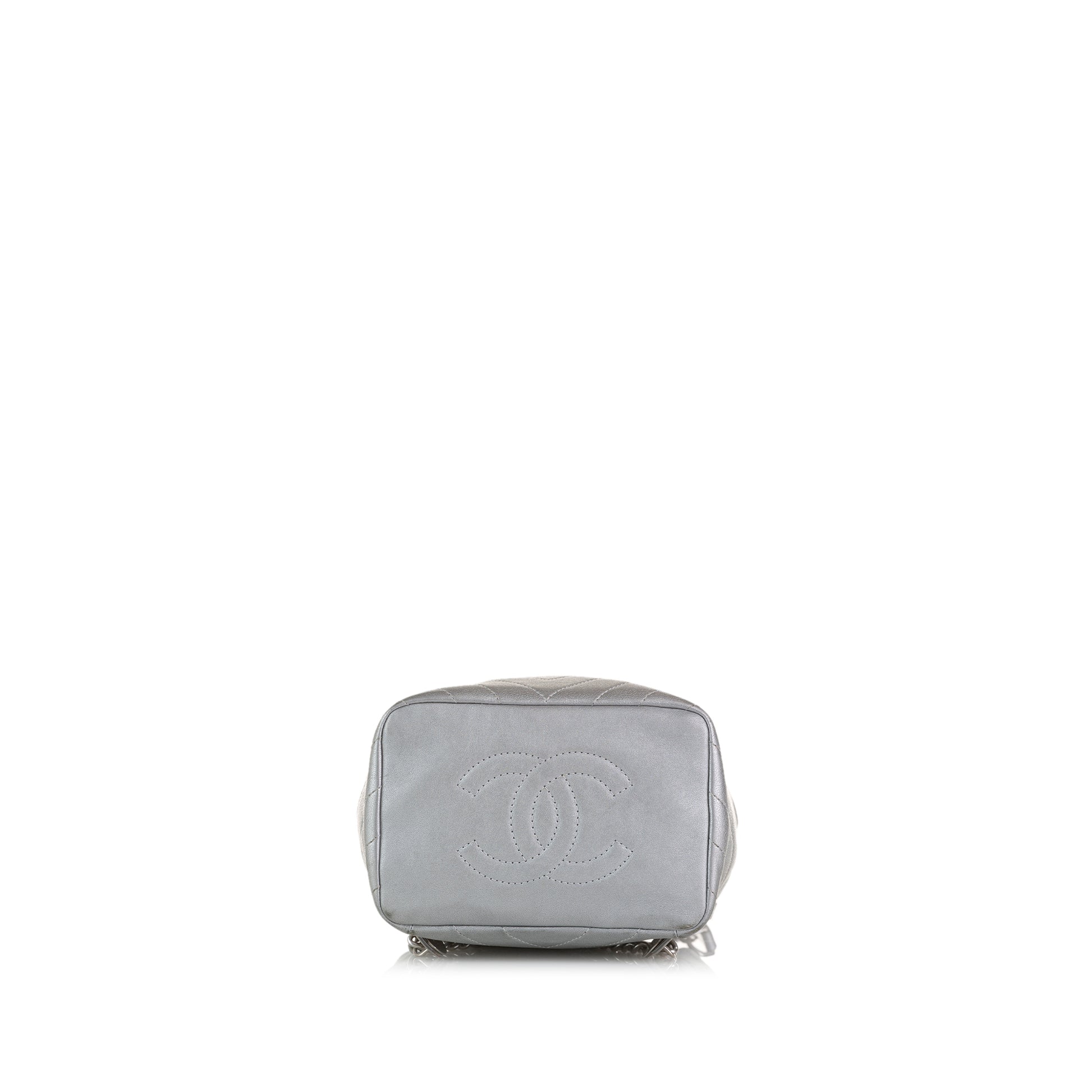 Mini Calfskin Coco Flap Backpack Silver -  Re-Luxury