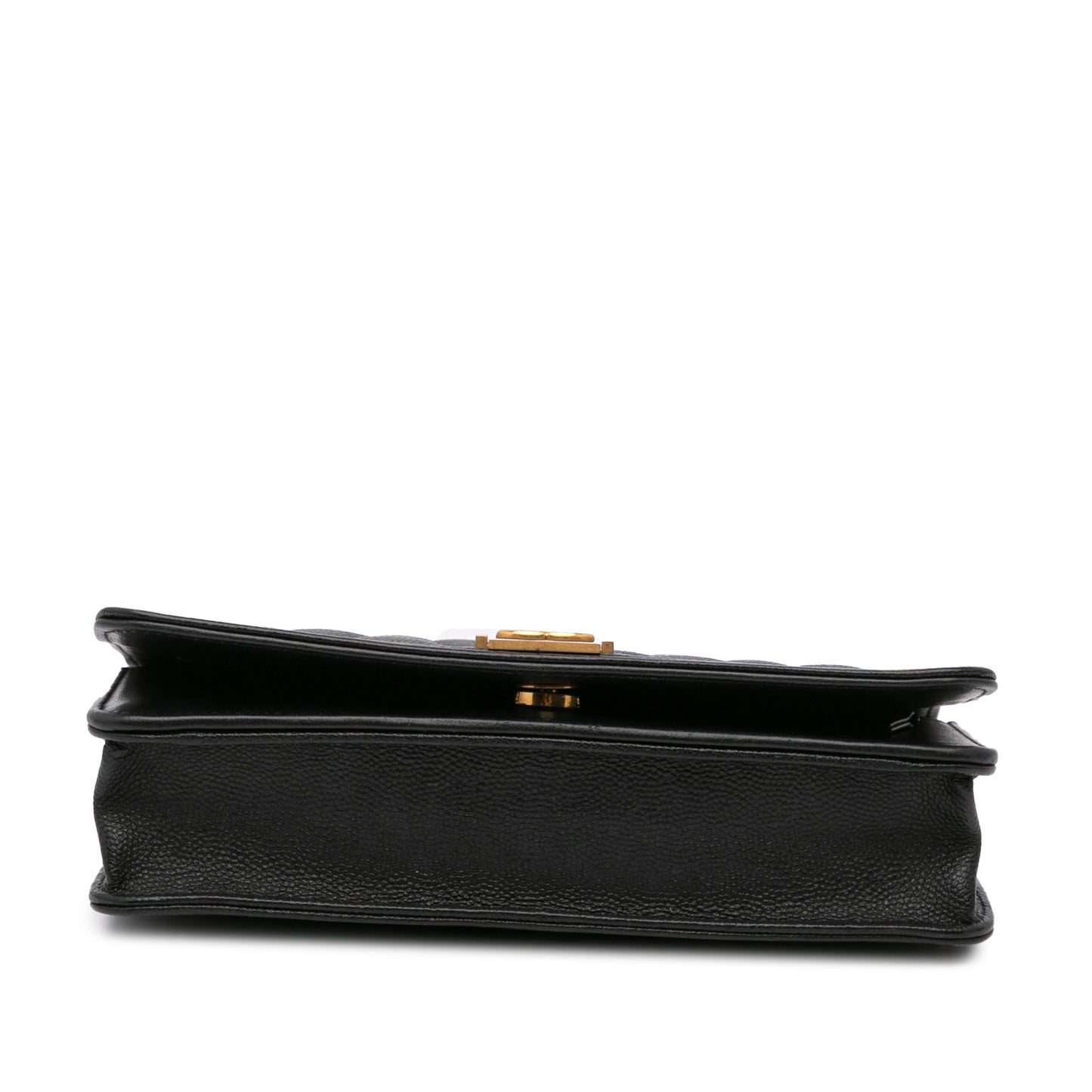 Quilted Caviar Boy Wallet on Chain Black -  Re-Luxury
