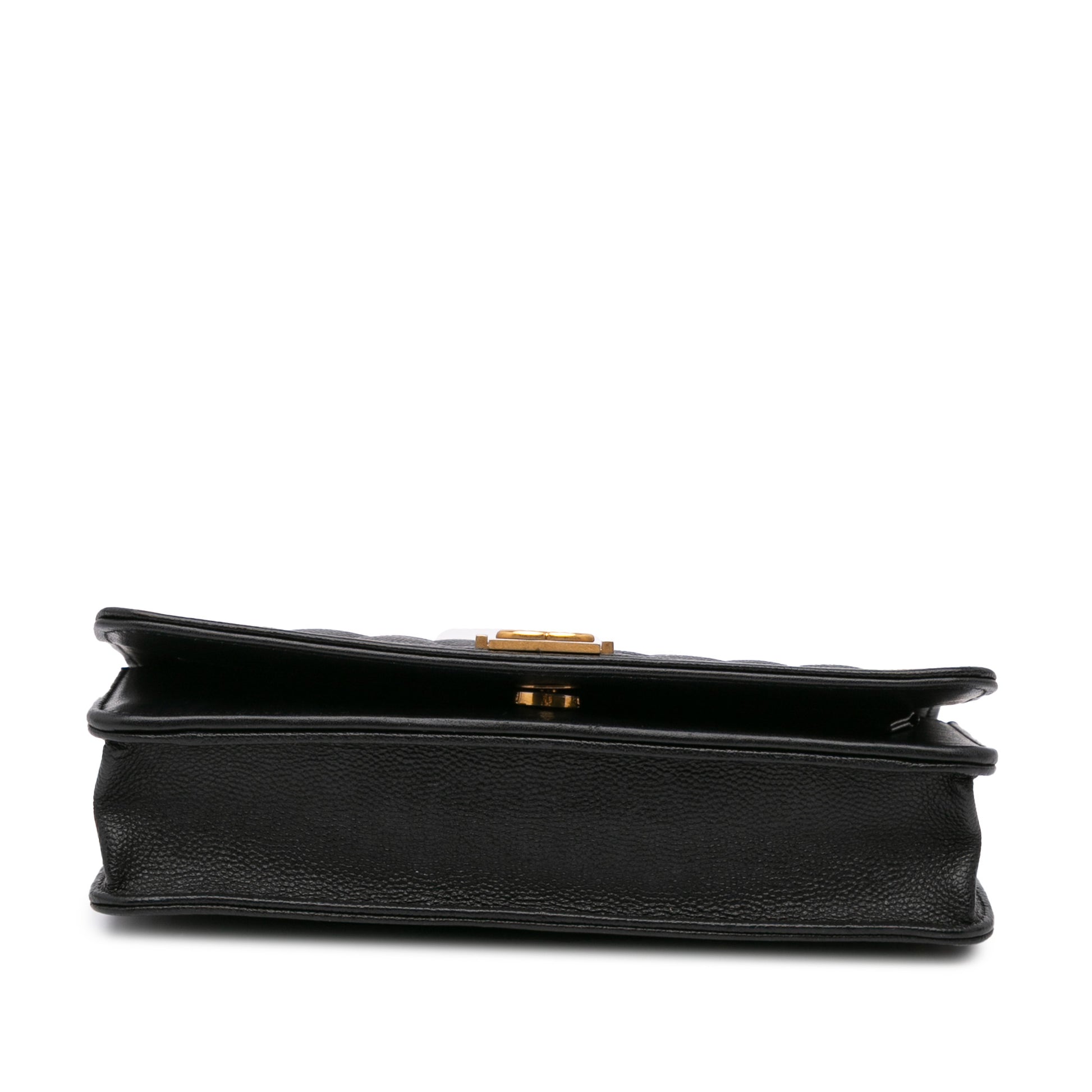 Quilted Caviar Boy Wallet on Chain Black -  Re-Luxury