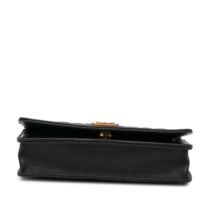 Quilted Caviar Boy Wallet on Chain Black -  Re-Luxury
