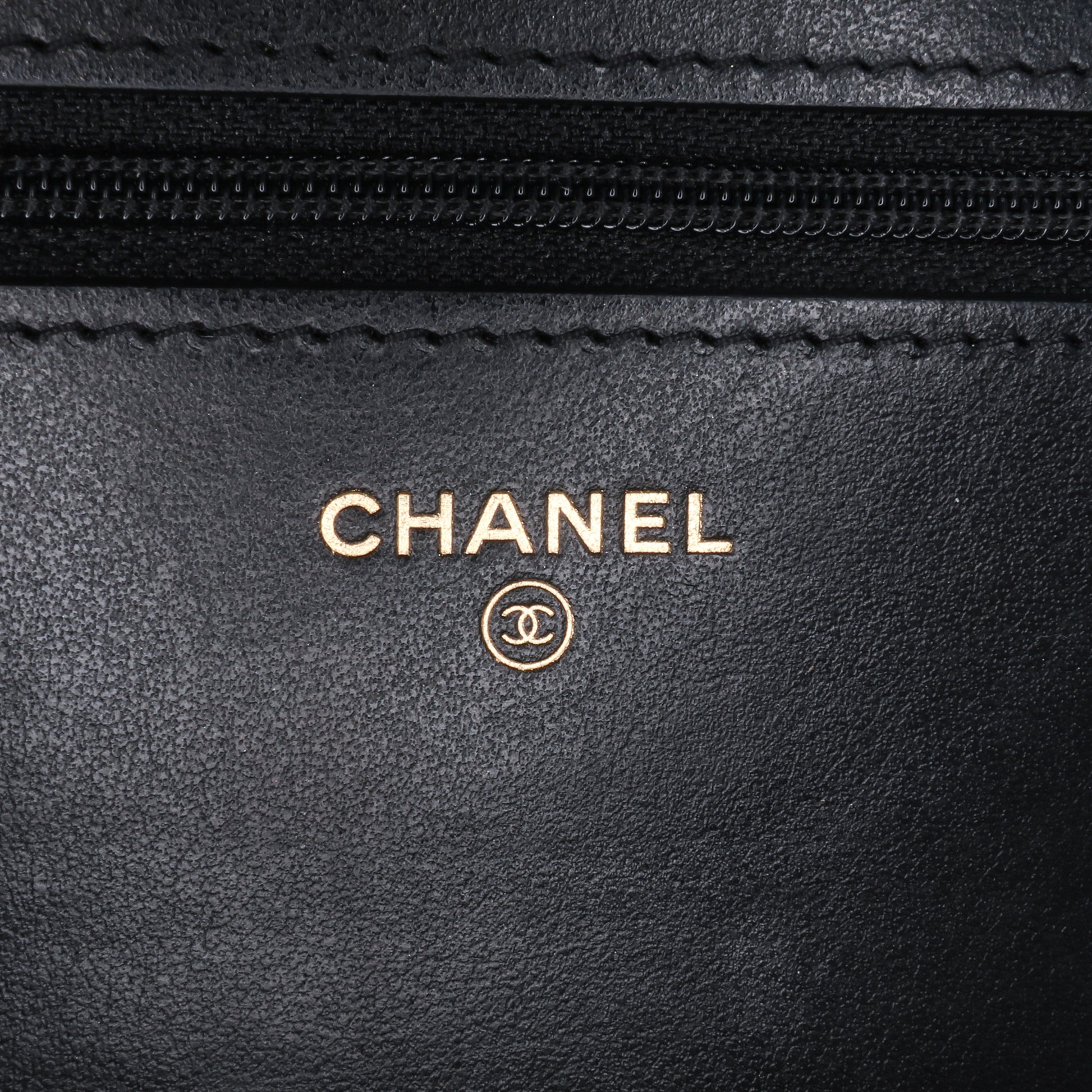 Quilted Caviar Boy Wallet on Chain Black -  Re-Luxury