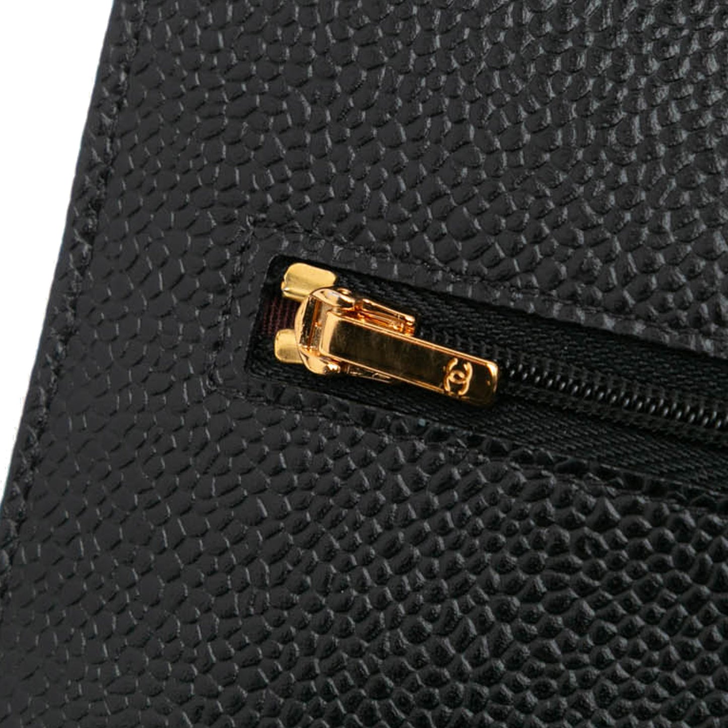 CC Quilted Caviar Wallet on Chain Black -  Re-Luxury