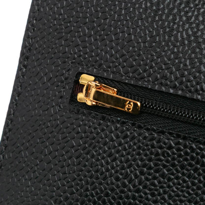 CC Quilted Caviar Wallet on Chain Black -  Re-Luxury