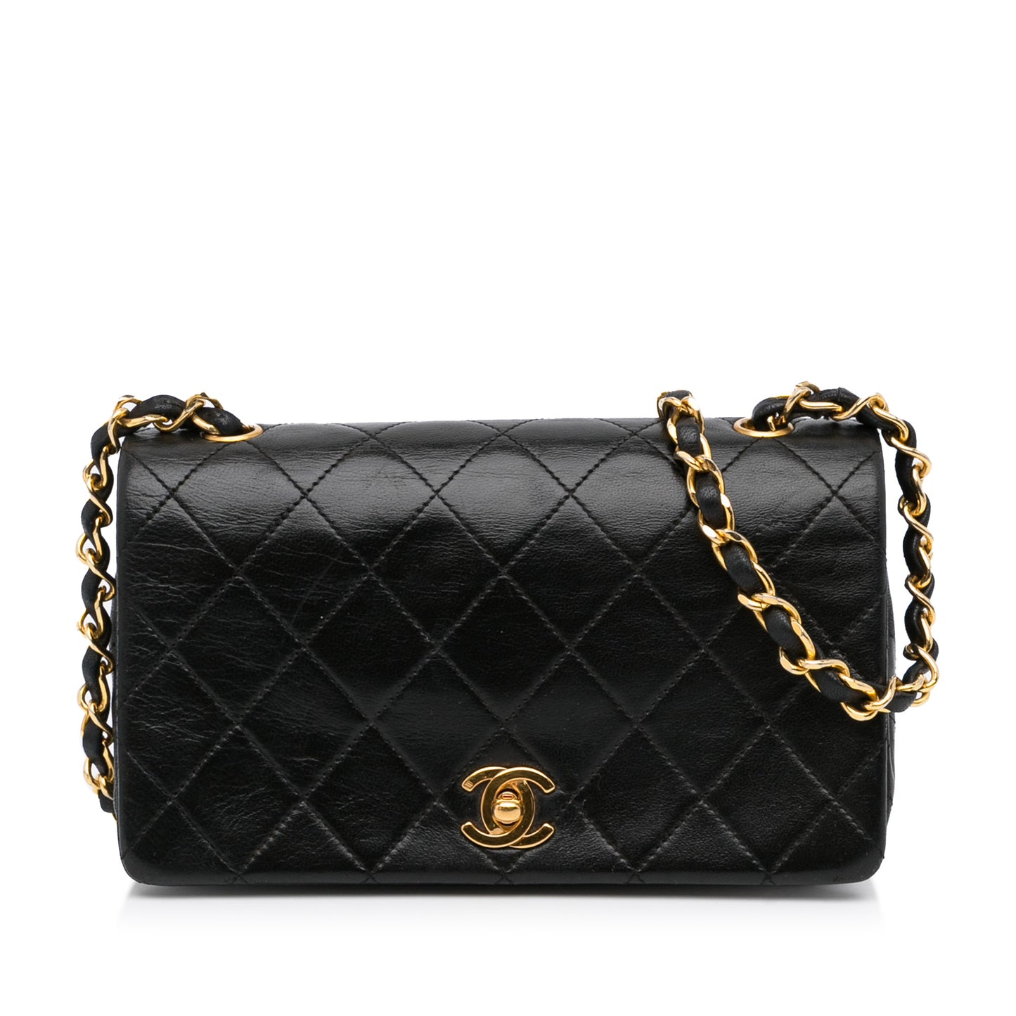 Mini Quilted Lambskin Full Flap Black -  Re-Luxury