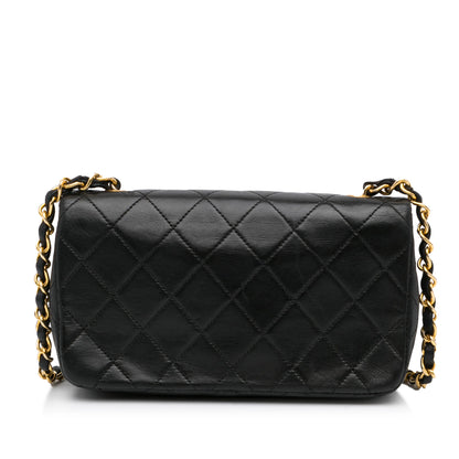 Mini Quilted Lambskin Full Flap Black -  Re-Luxury