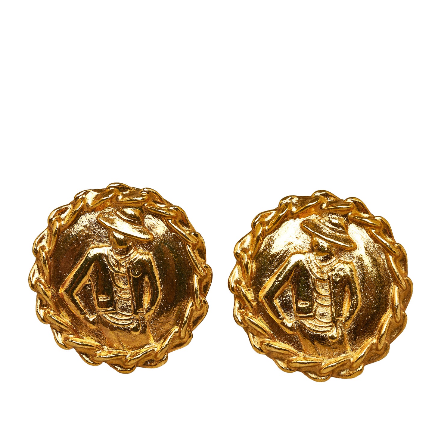 Mademoiselle Clip on Earrings Gold -  Re-Luxury