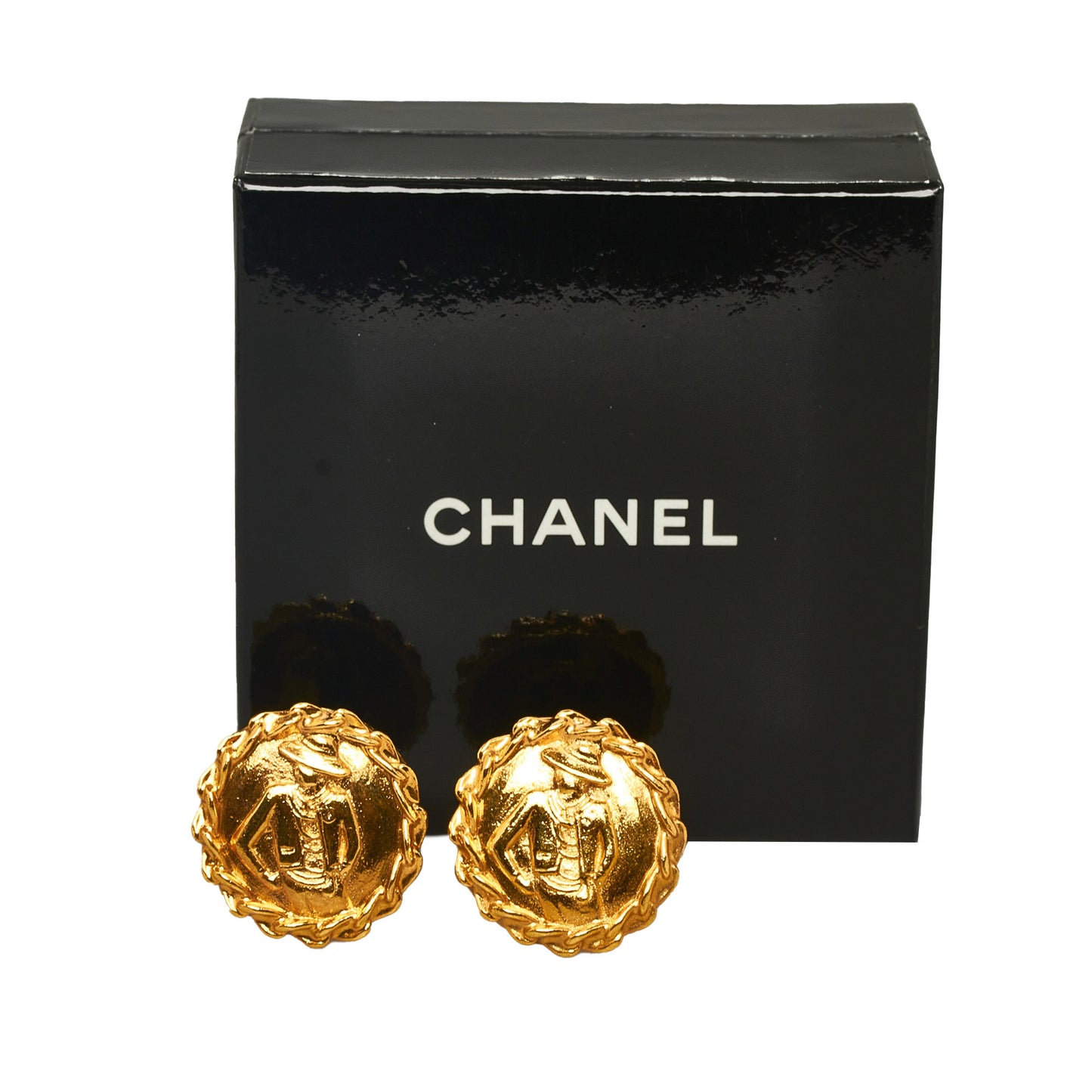 Mademoiselle Clip on Earrings Gold -  Re-Luxury